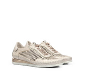 ZAPATO FLUCHOS MUJER COLOR BLANCO ROTO CON ELASTICOS METALIZADOS FLUCHOS SELLA F2143 RAW