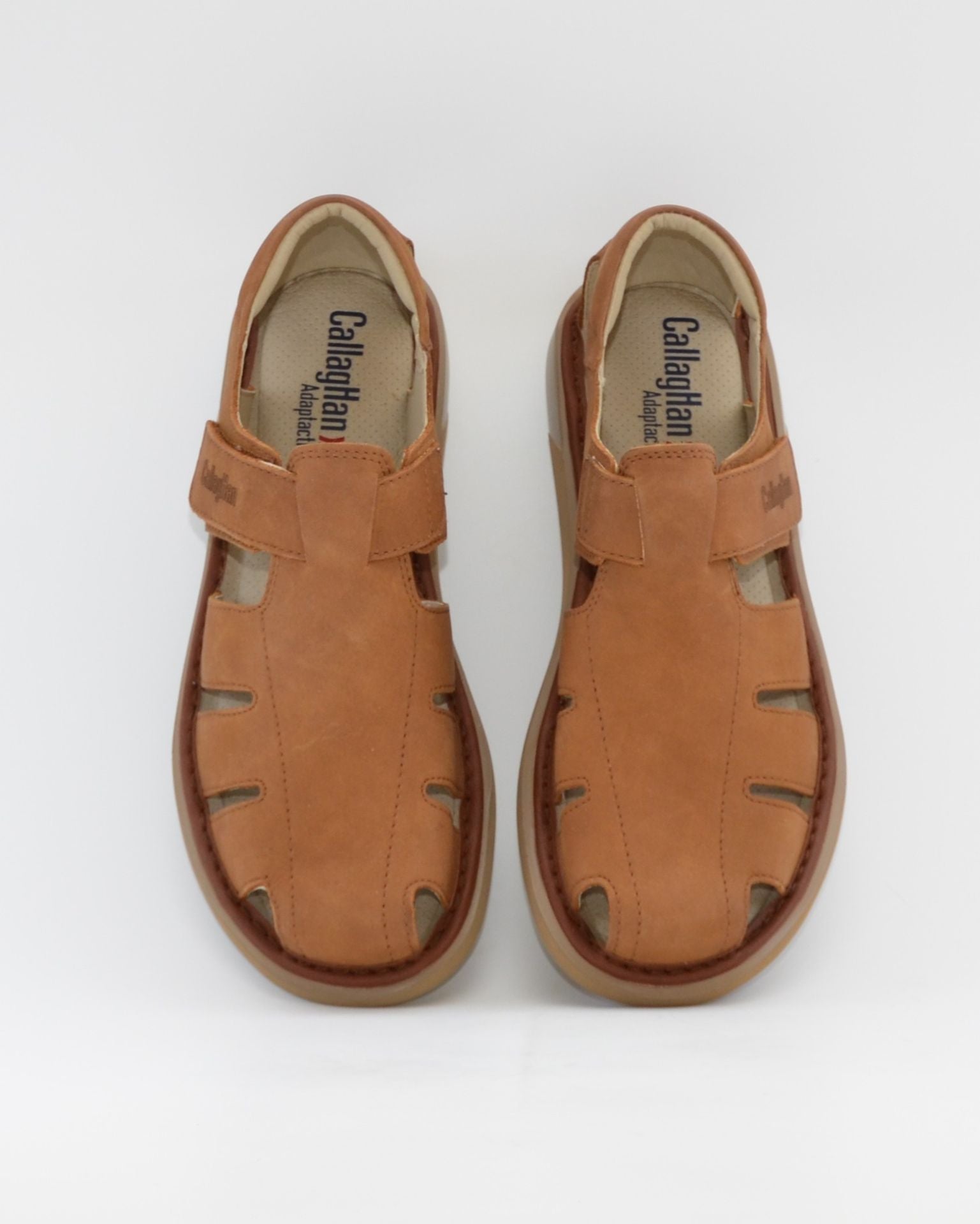 SANDALIA HOMBRE VELCRO COLOR CUERO SUELA EXTRALIGHT CALLAGHAN 92311