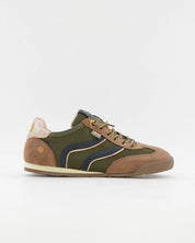 DEPORTIVO SNEAKER MUJER PLANA COLOR KAKI CUERO XTI 146156