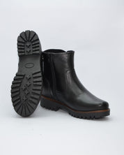BOTINES DE MUJER PLANOS CON CREMALLERA EN COLOR NEGRO