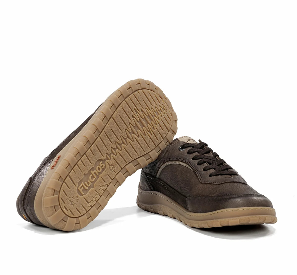 ZAPATO BAREFOOT DEPORTIVO HOMBRE FLUCHOS COLOR MARRON F2505 JERRY GUINEA CAFÉ