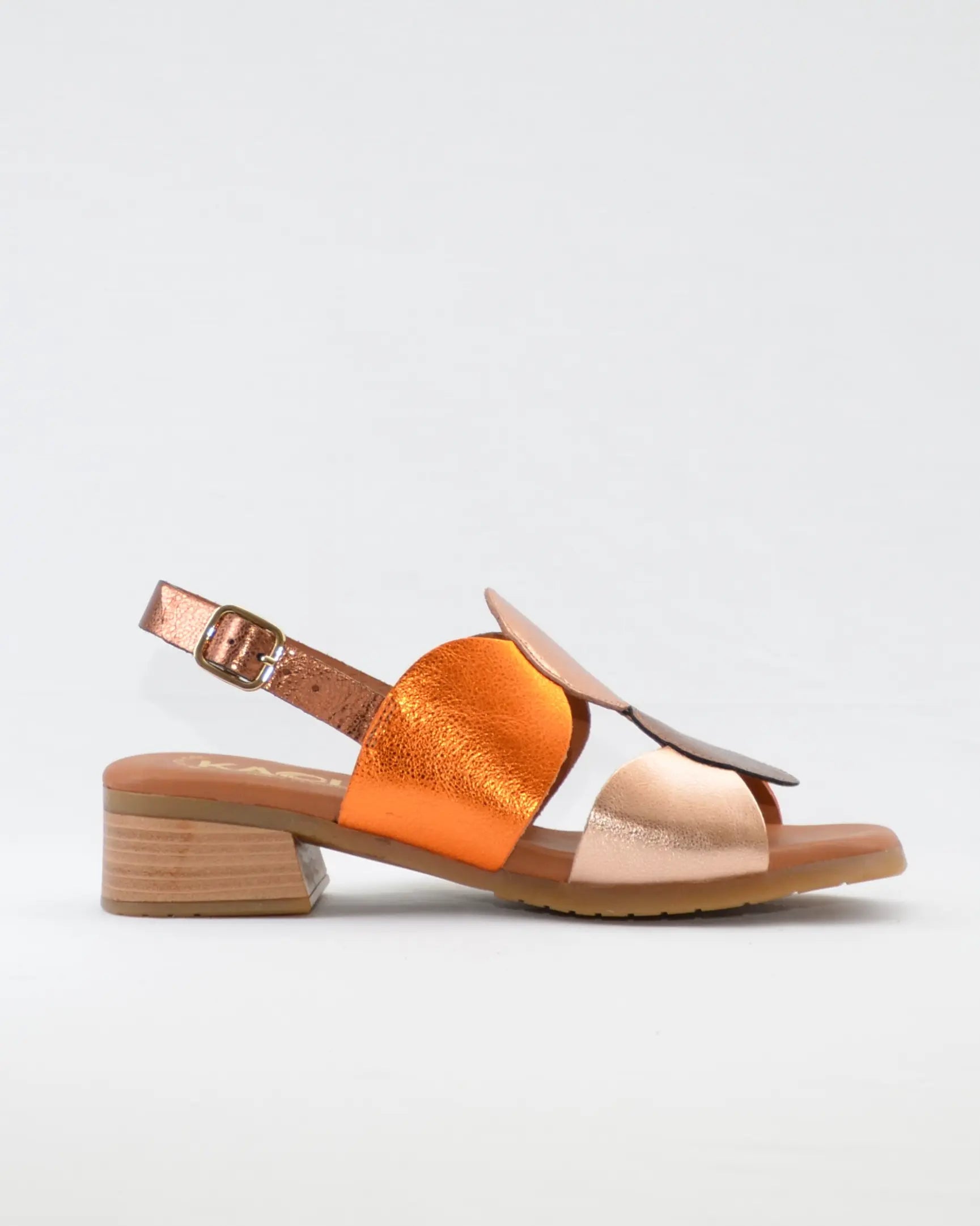 SANDALIA TACON BAJO BRONCE MULTI KAOLA 2684 PLANTA DE GEL