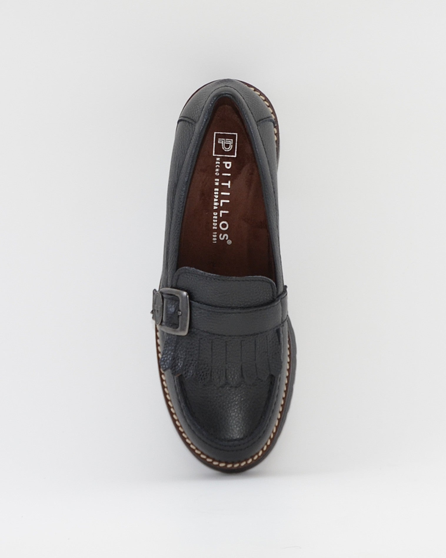 ZAPATO MOCASIN MUJER NEGRO PLANTILLA EXTRAIBLE PITILLOS 20522