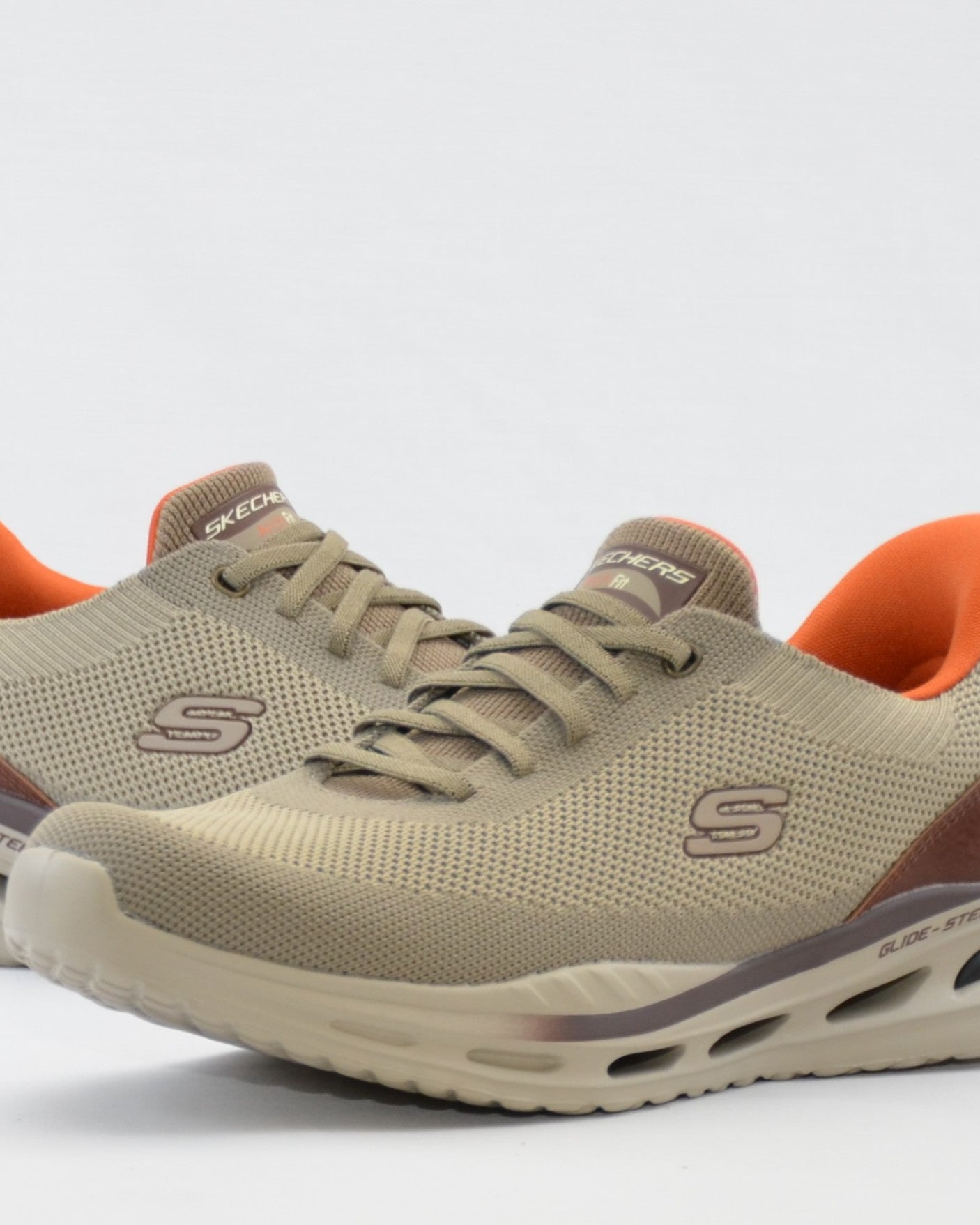 SNEAKERS HOMBRE SKECHERS  BEIGE MARRON 210994 TPE ELASTICOS SLIP-INS