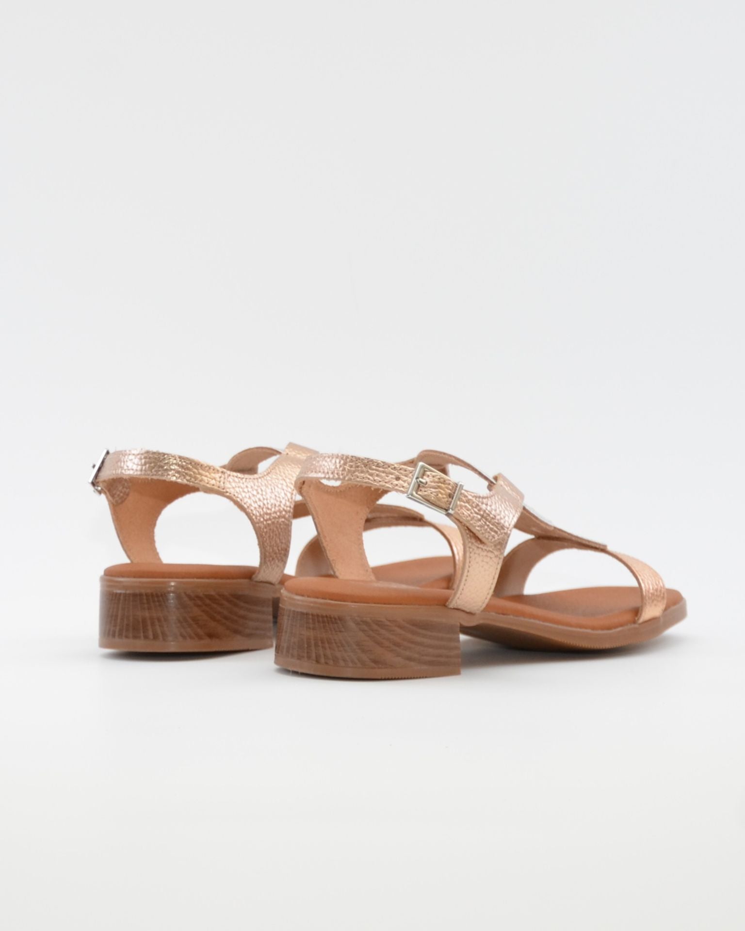 SANDALIA MUJER TACON BAJO PLANTA DE GEL OH MY SANDALS 5893 CAVA COMBI