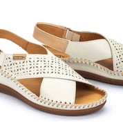SANDALIA MUJER PLANA CRUZADA COLOR NATA PIKOLINOS W8K-0848C1