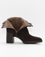 BOTIN TACON MUJER SERRAJE MARRON CHOCOLATE CON PELO WONDERS L-1605 TESTA