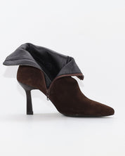BOTIN DE MUJER TACON FINO COLOR SERRAJE MARRON CHOCOLATE DESIREE SHEILA