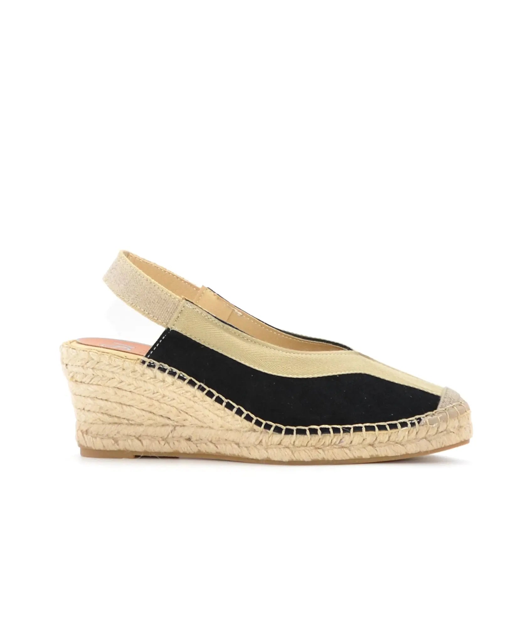 ALPARGATA DE CUÑA MUJER COLOR NEGRO ADORNO TIRA ESPIGA LINO 333016