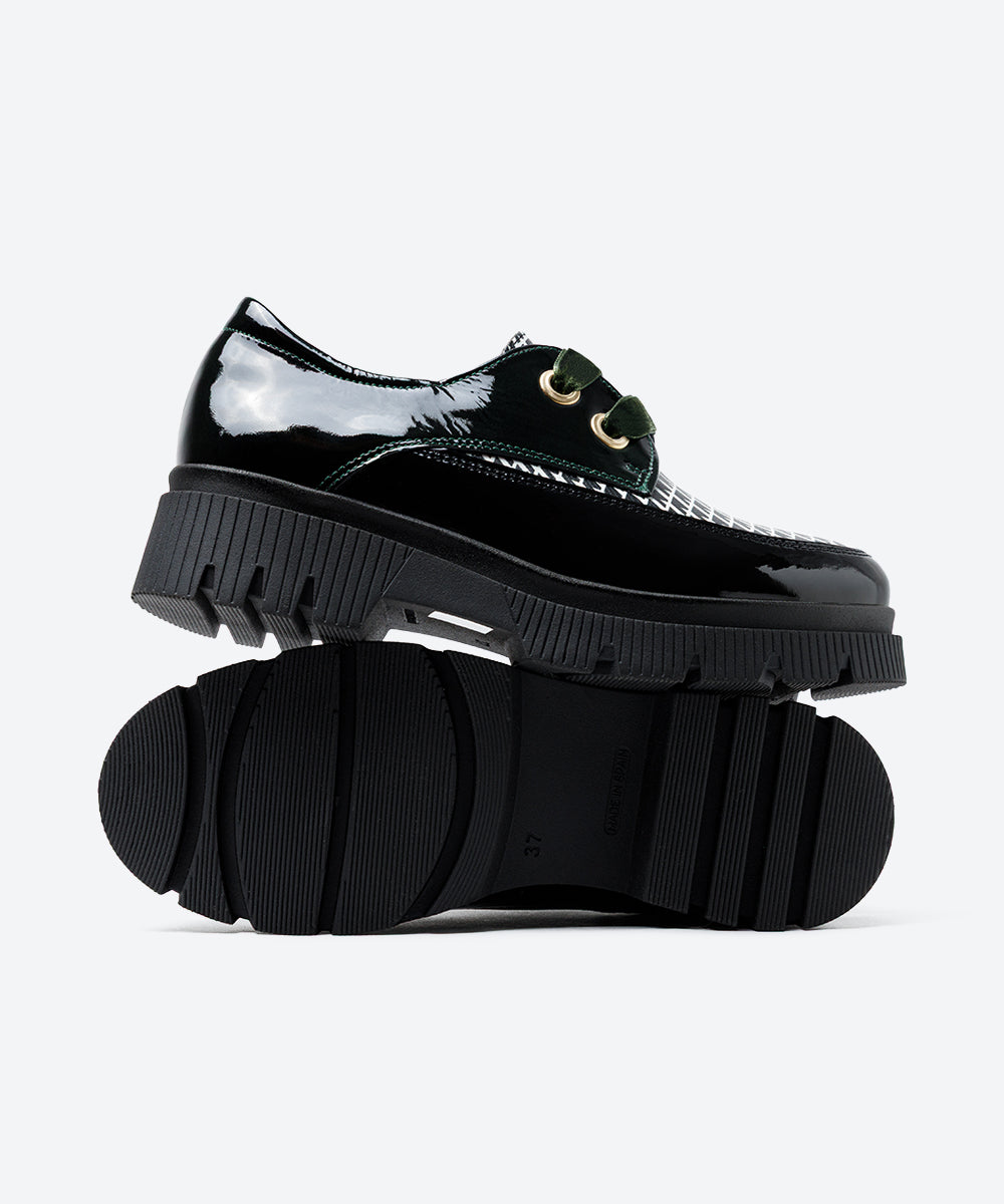 ZAPATOS MUJER CORDON CHAROL NEGRO VERDE LACOMBA DAHLIA