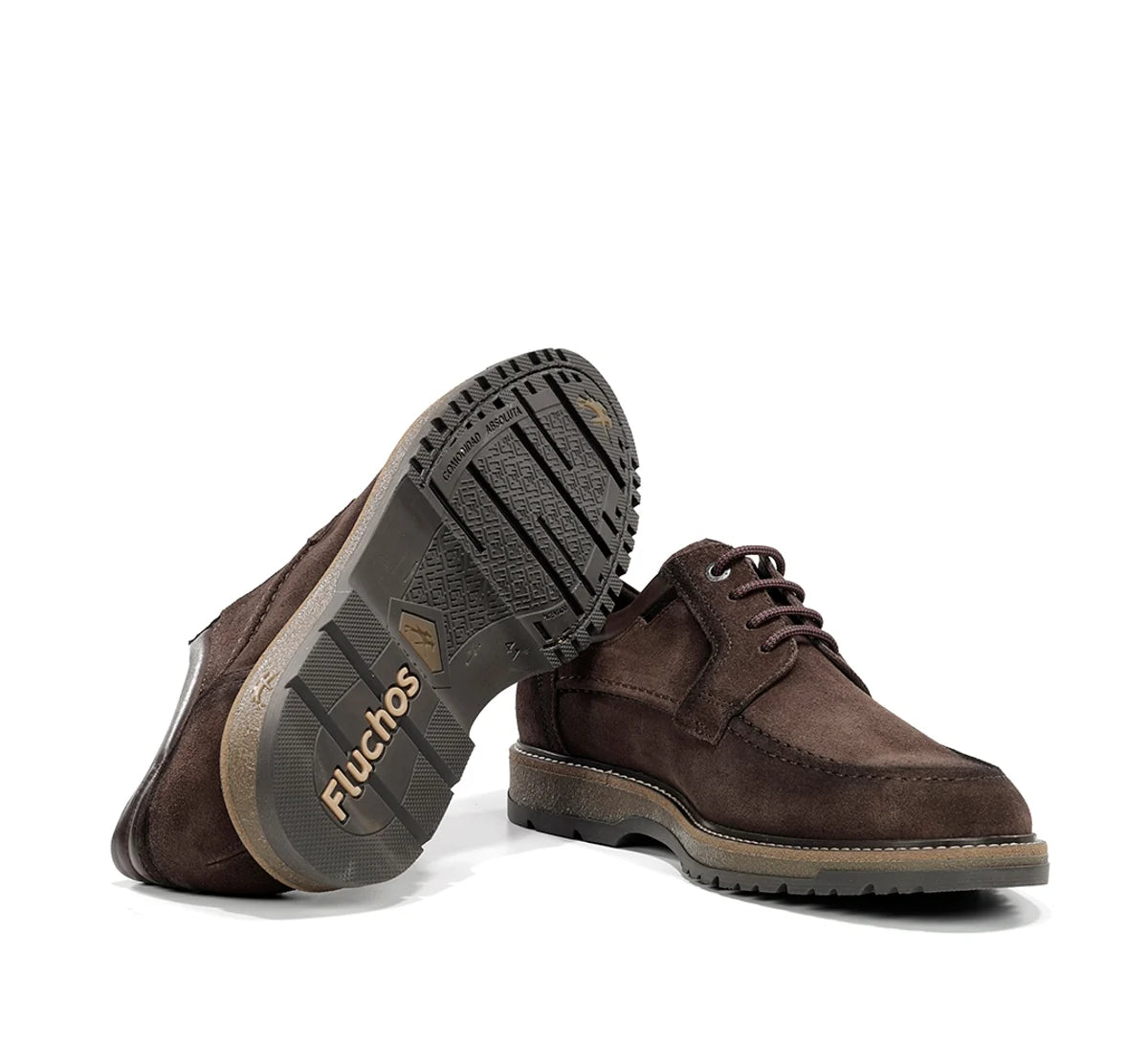 ZAPATO CASUAL HOMBRE SERRAJE MARRON CON CORDON FLUCHOS BUGGY F2320 CAFÉ