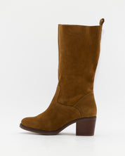 BOTA MUJER CAMPERA SERRAJE CUERO LIKEN TACON ANCHO KAOLA 4760