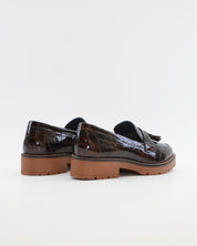 ZAPATO MOCASIN MUJER CHAROL COCO MARRON PLANTILLA EXTRAIBLE PITILLOS 10770