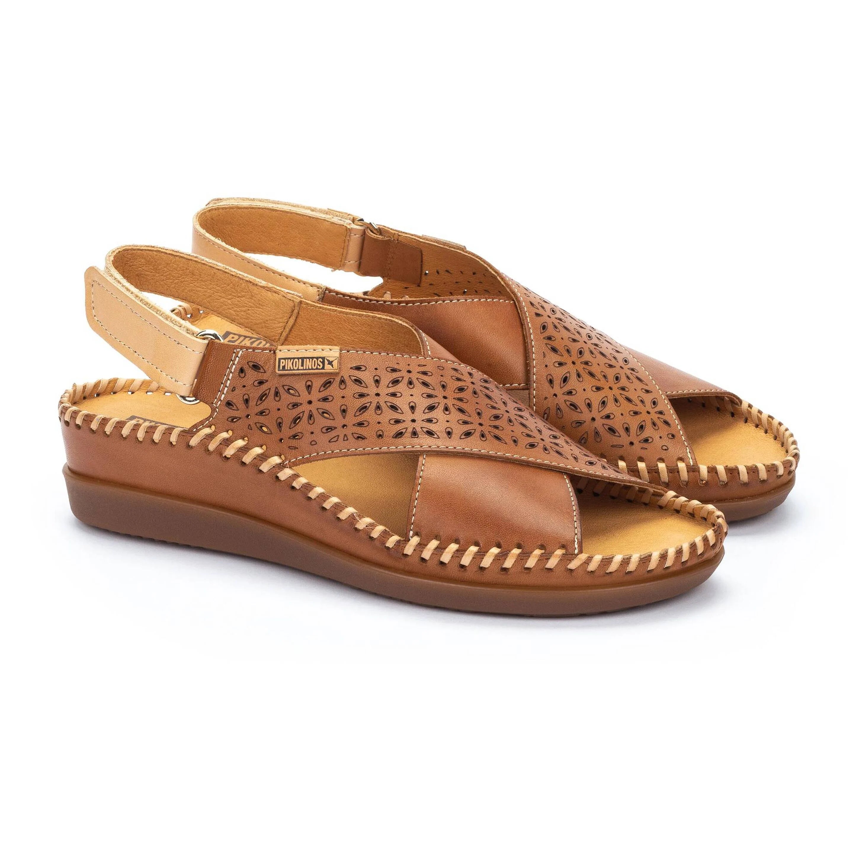 SANDALIA MUJER PLANA CRUZADA COLOR BRANDY PIKOLINOS W8K-0848C1