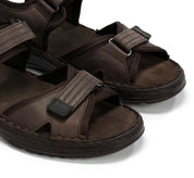 SANDALIA HOMBRE FLUCHOS PIEL MARRÓN CIERRE CON VELCRO AZORES F2197