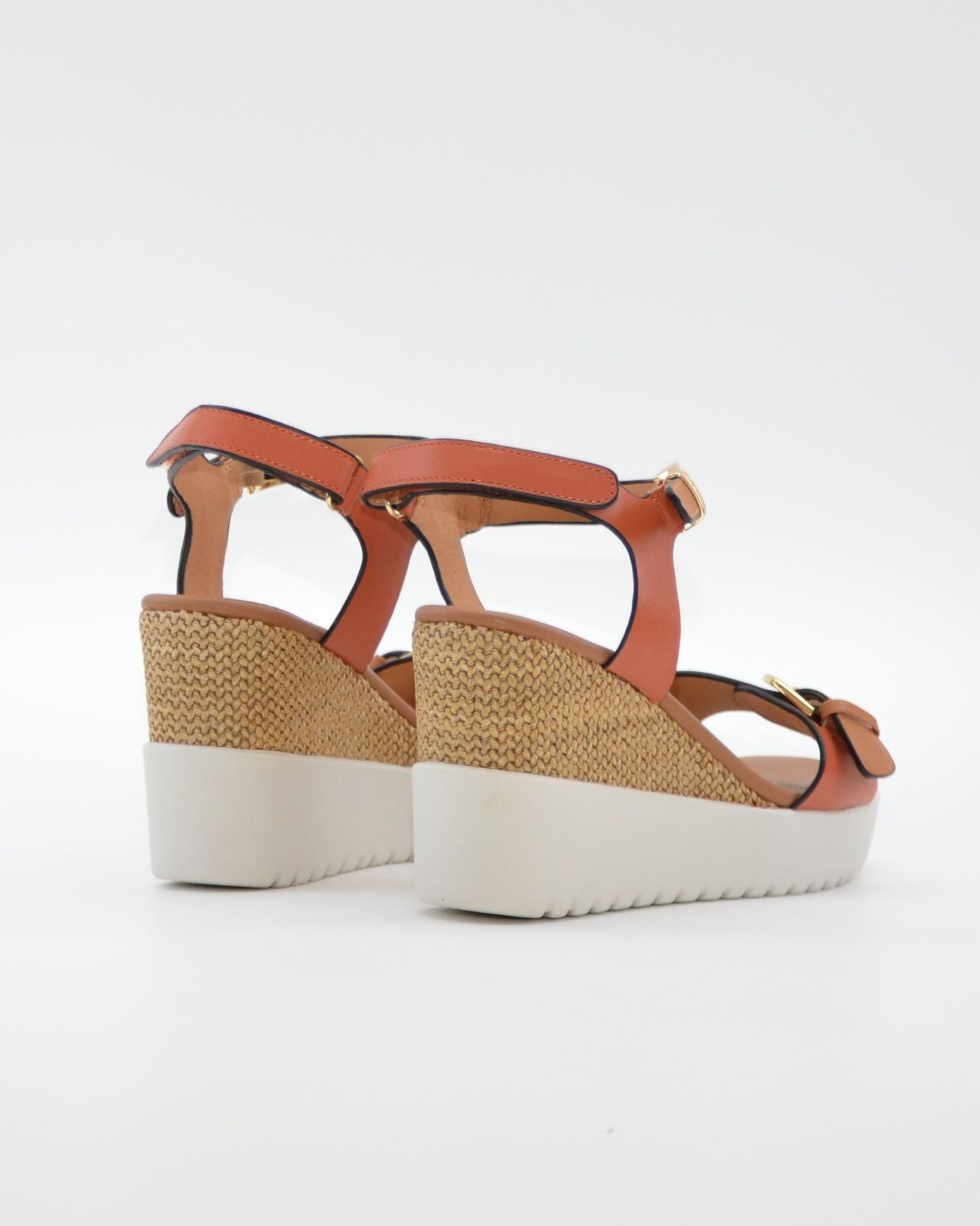 SANDALIA CUÑA MUJER STONEFLY ADORNO HEBILLA COMBI TEJA CUERO 222301 EDM