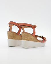 SANDALIA CUÑA MUJER STONEFLY ADORNO HEBILLA COMBI TEJA CUERO 222301 EDM