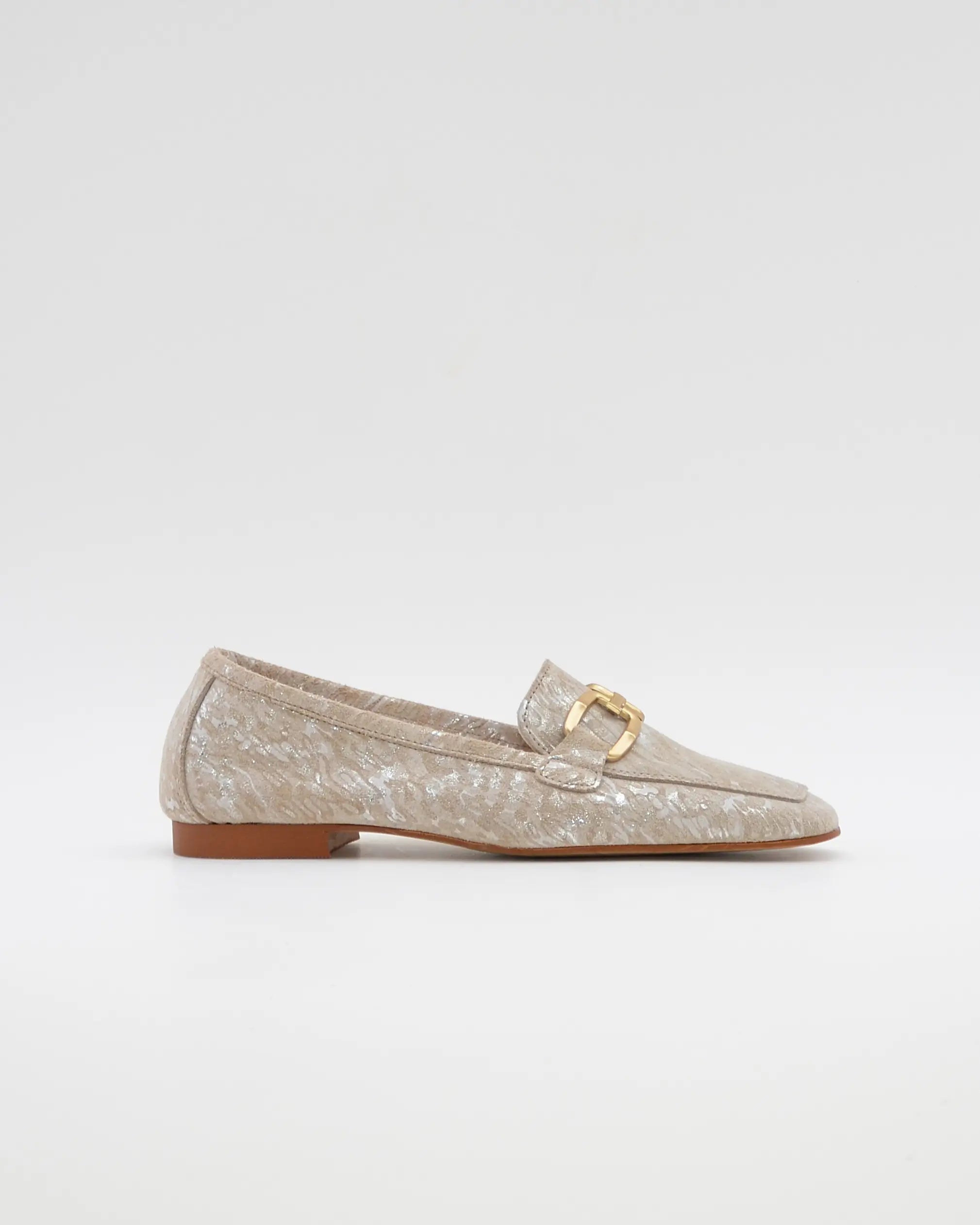 ZAPATO MOCASIN MUJER PLANO ESTAMPADO TAUPE CAYETANO 17186
