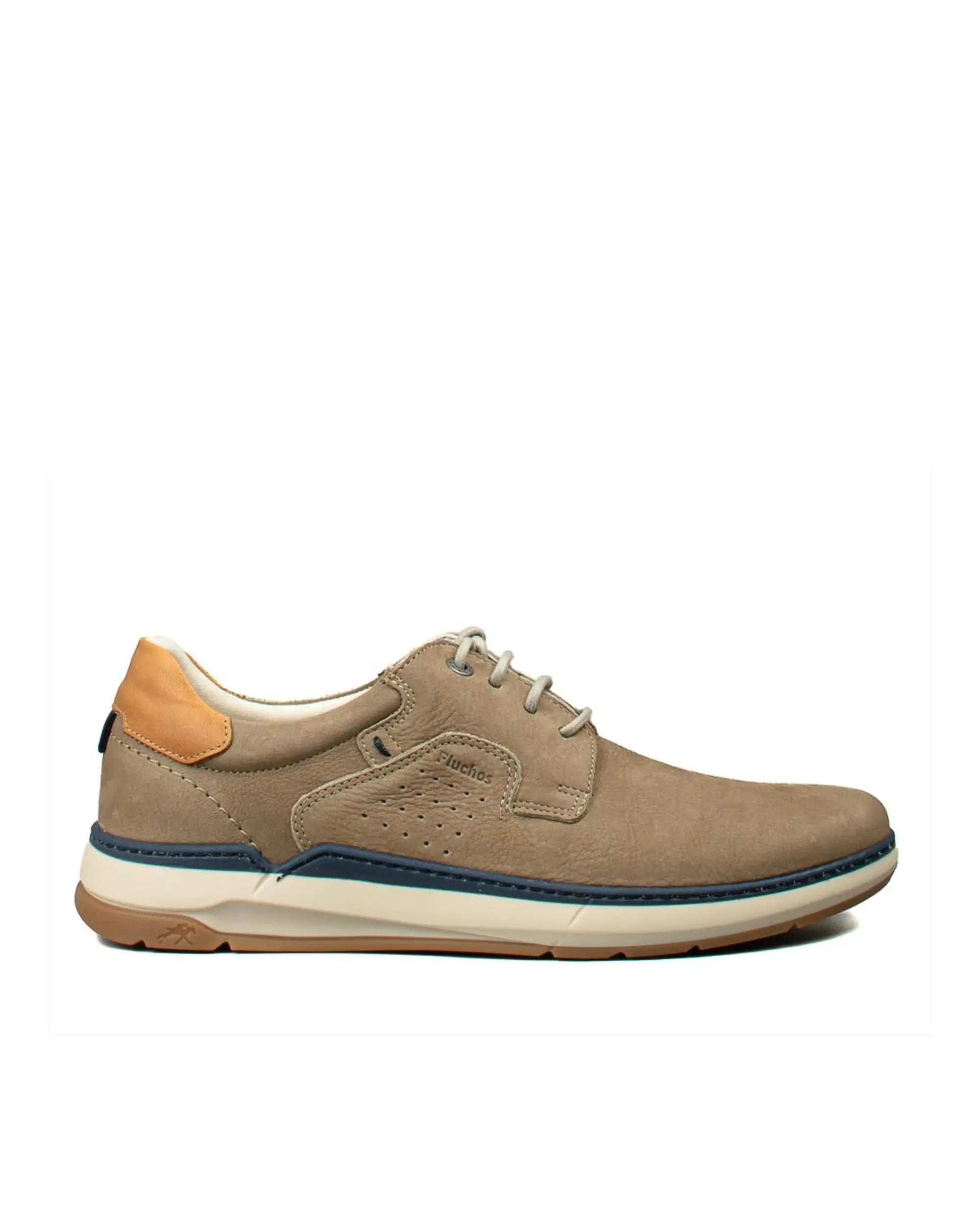 ZAPATO CASUAL HOMBRE FLUCHOS COLOR TAUPE CON CORDON JEFF F2212 MARMOTA