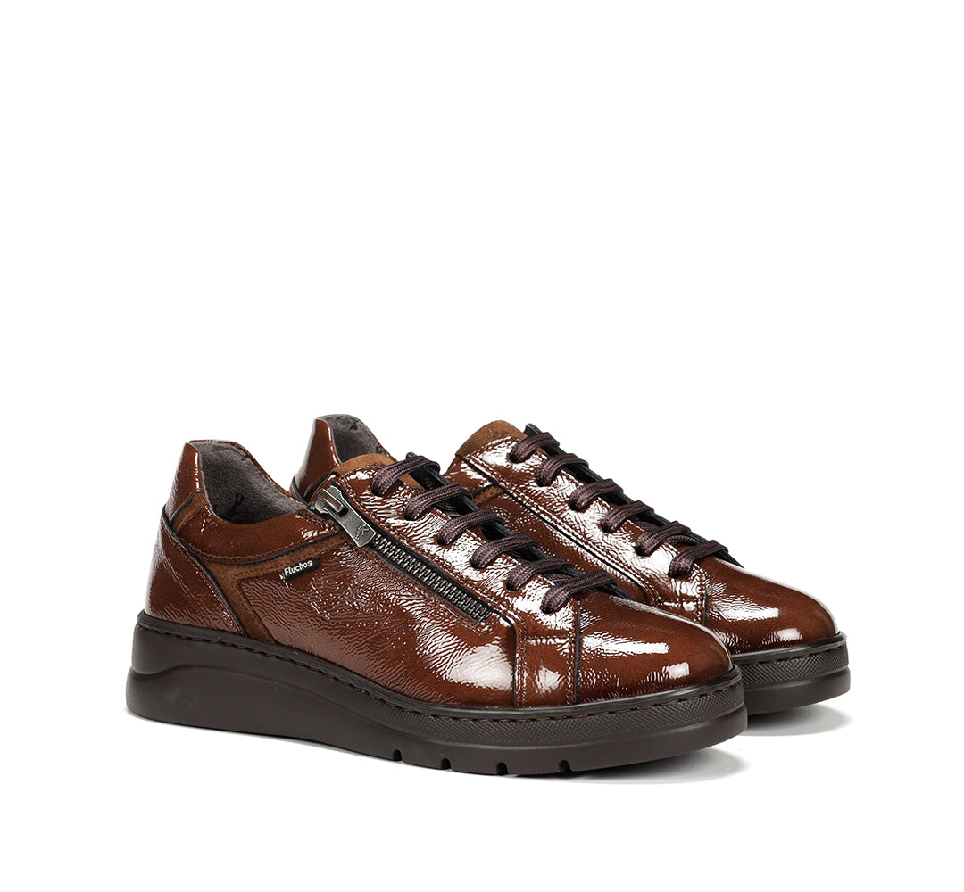 DEPORTIVO CORDON Y CREMALLERA CHAROL CUERO F1666 POMPAS