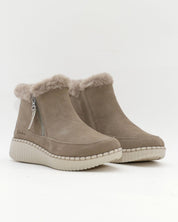 BOTIN PLANO MUJER FORRADO CON PELO  SKECHERS TAUPE 168108 TPE