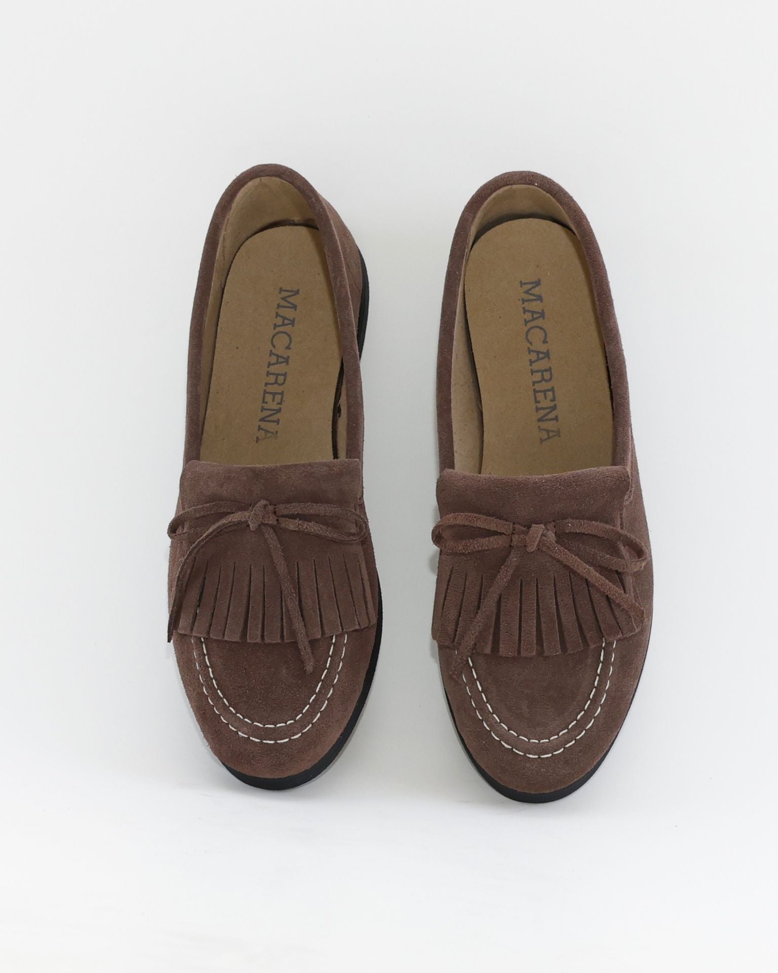 MOCASINES MUJER CON FLECOS EN PIEL COLOR MARRON MACARENA RANIA 69 NOISETTE