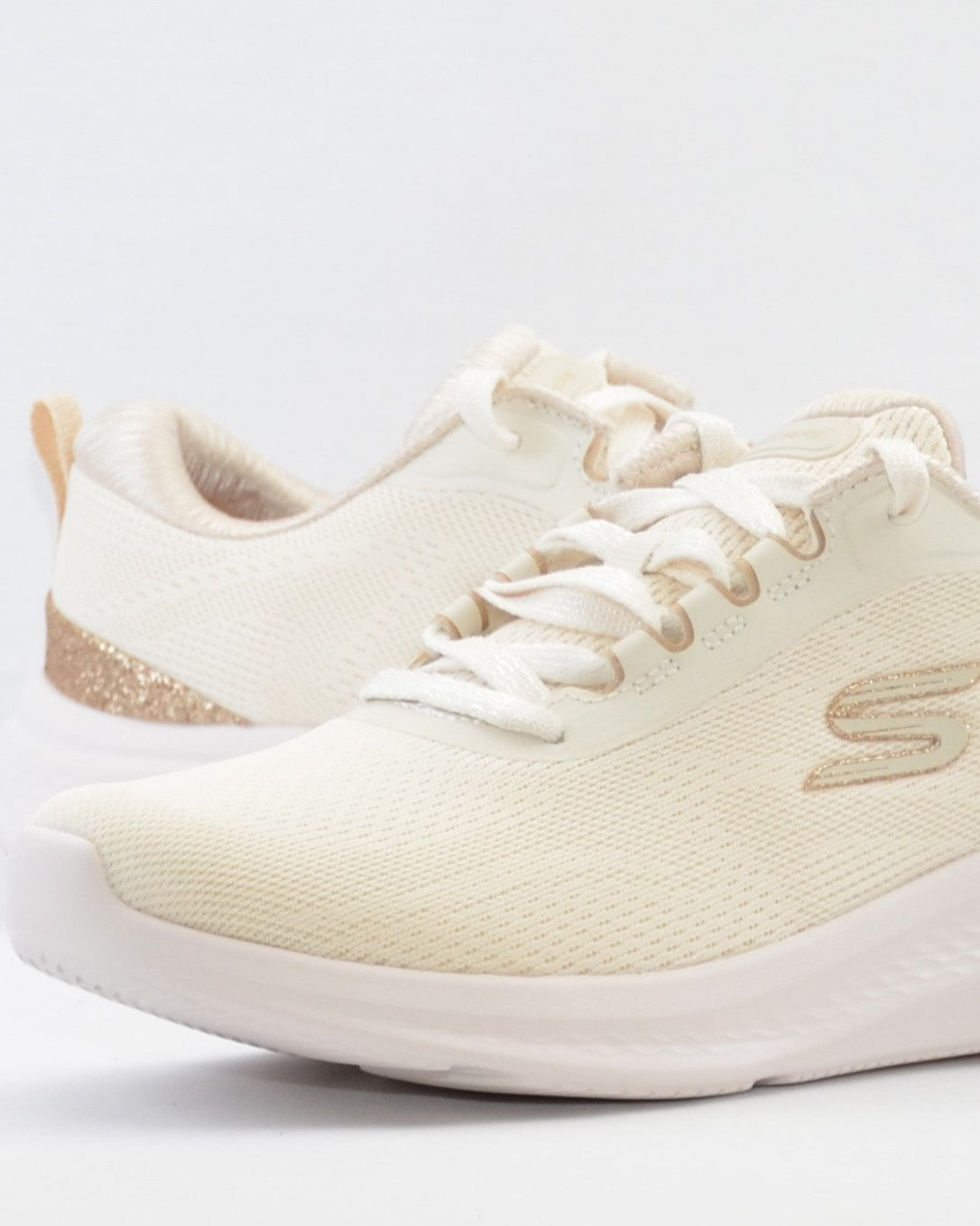 SNEAKERS MUJER SKECHERS 150629 NTGD BEIGE GLITER CORDONES