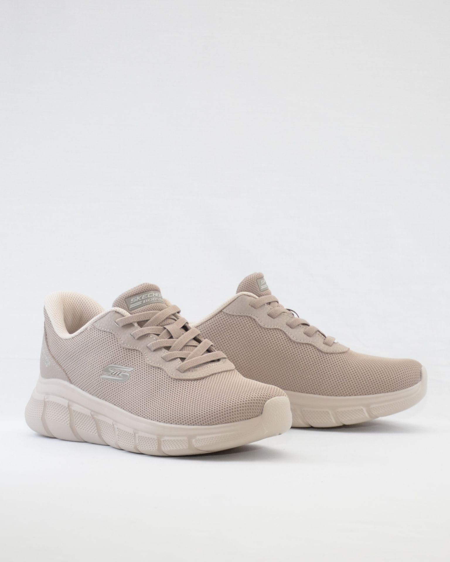 SNEAKERS MUJER SKECHERS 117324 TPE TAUPE CORDON ELÁSTICO SLIP-INS