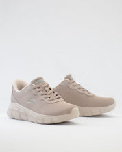 SNEAKERS MUJER SKECHERS 117324 TPE TAUPE CORDON ELÁSTICO SLIP-INS