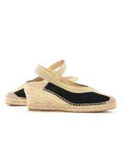ALPARGATA DE CUÑA MUJER COLOR NEGRO ADORNO TIRA ESPIGA LINO 333016