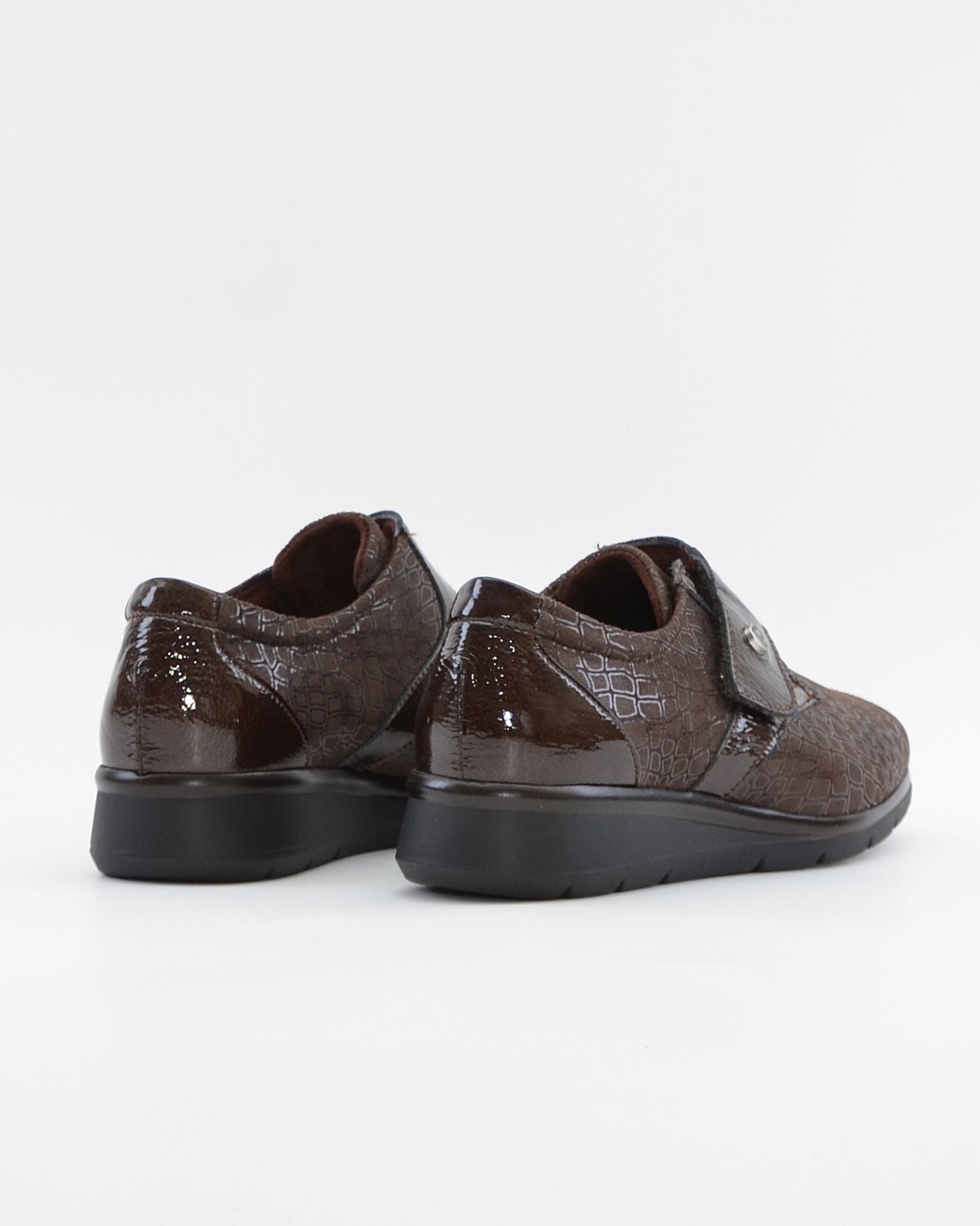ZAPATO ANCHO ESPECIAL VELCRO PLANTILLA EXTRAIBLE PITILLOS 11510 MARRÓN