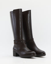 BOTA ALTA MARRON CHOCOLATE MUJER TACON ANCHO FLUCHOS ALISS F1314