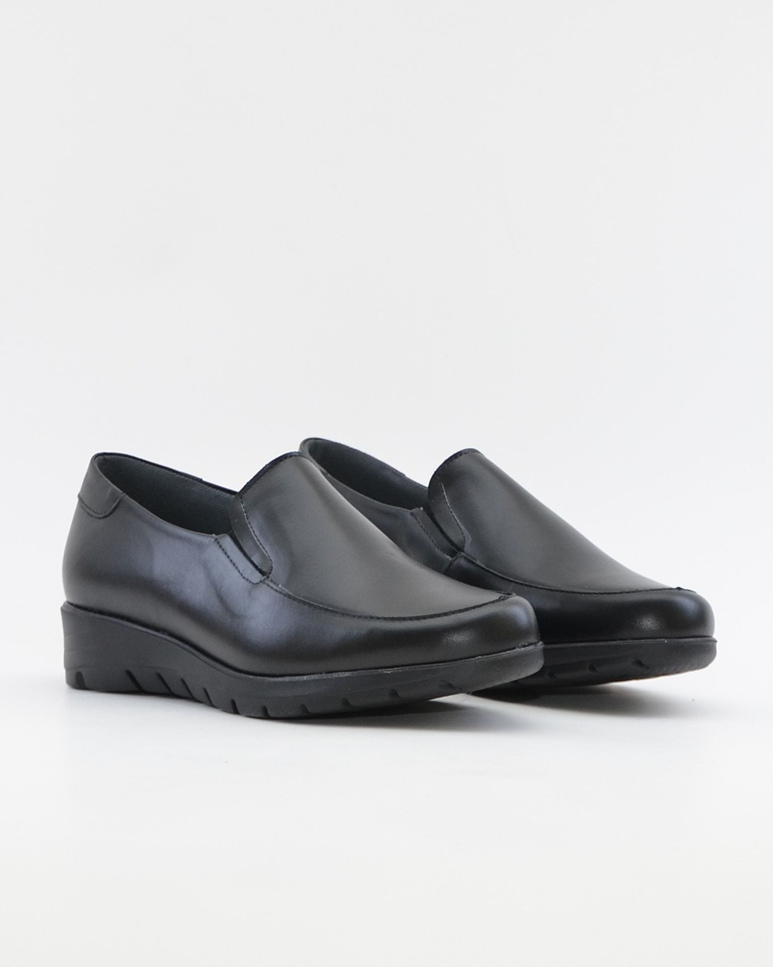 ZAPATO MOCASIN MUJER NEGRO PLANTILLA EXTRAIBLE PITILLOS 107