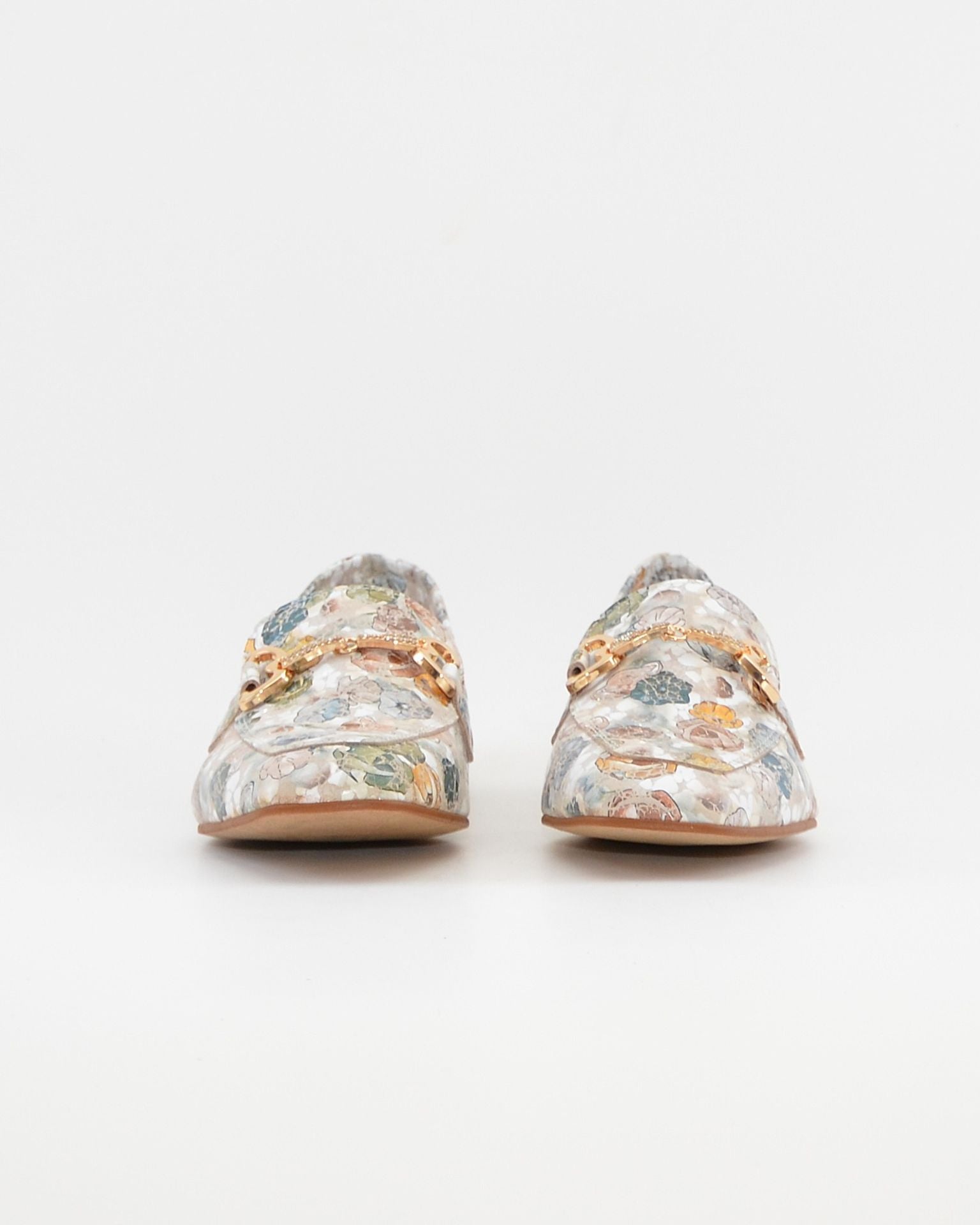 ZAPATO MOCASIN MUJER PLANO ESTAMPADO FLORAL CAYETANO 17202 SAND