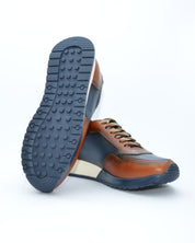 DEPORTIVO HOMBRE COMBINADO CUERO MARINO