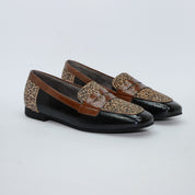 MOCASIN PLANO NEGRO ANIMAL PRINT 10870