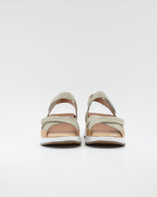 SANDALIA CRUZADA PLANTILLA EXTRAIBLE MUJER TRES VELCROS ANCHO ESPECIAL COLOR VERDE PIE SANTO 260381 EUCALIPTO