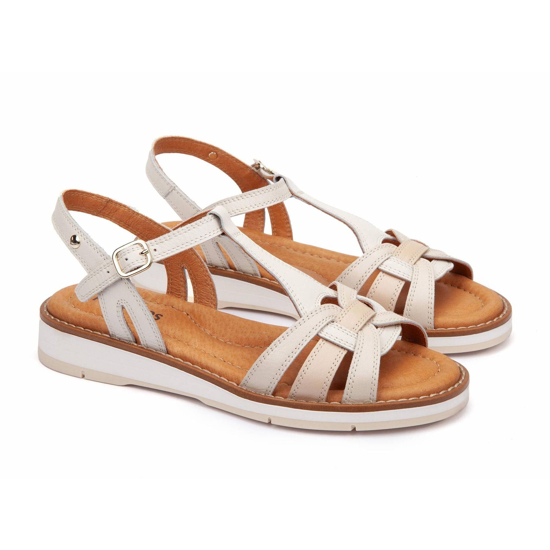 SANDALIA PLANA MUJER COLOR NATA PIKOLINOS W9B-0789C1