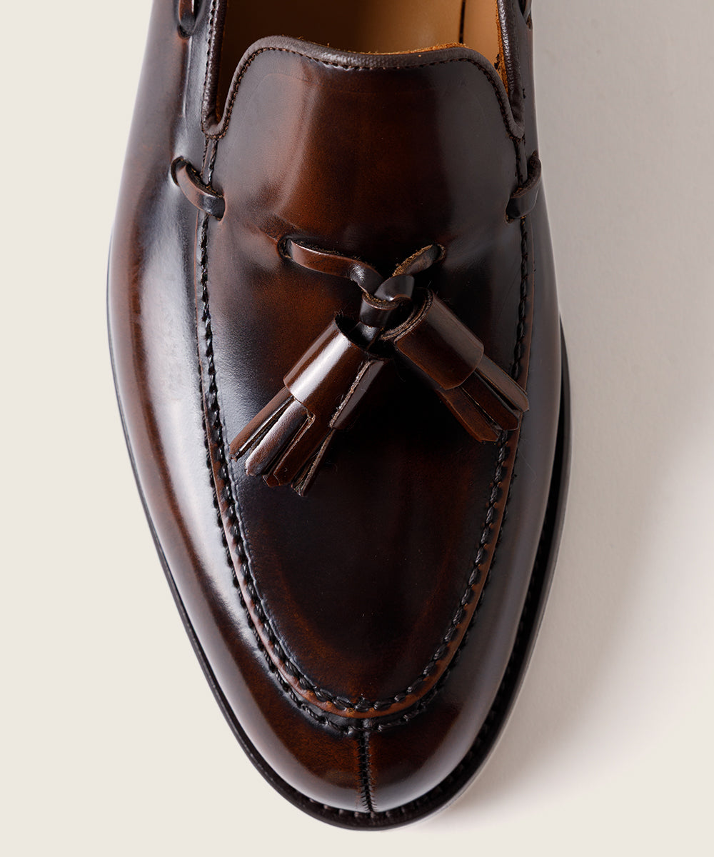 ZAPATO HOMBRE BORLAS TASSEL FLORENTIC MARRON SUELA DE CUERO