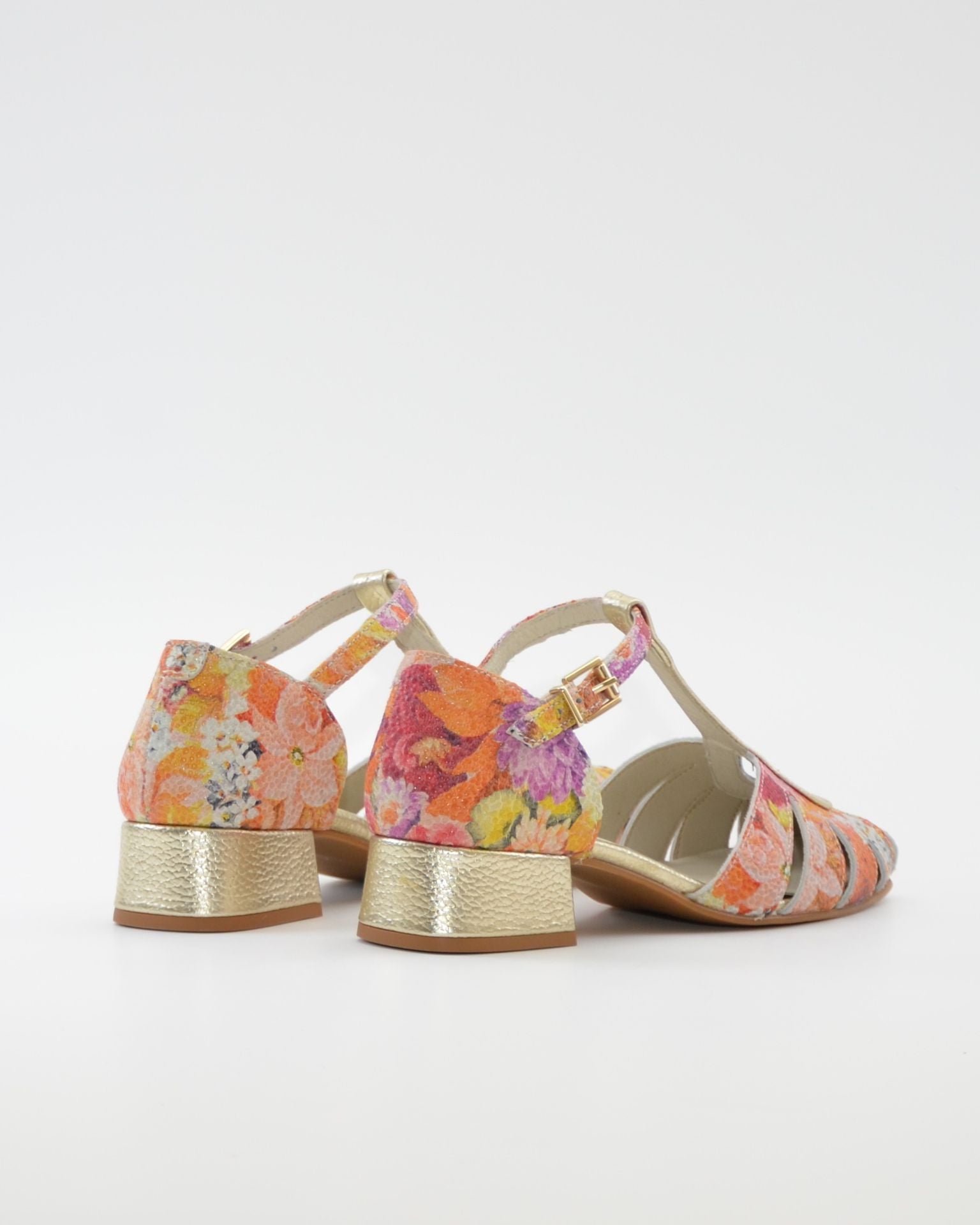 SANDALIA CANGREJERA MUJER FLORES COMBY ORO MULTI LACOMBA SUNFLOWERS