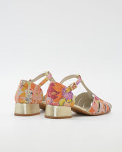 SANDALIA CANGREJERA MUJER FLORES COMBY ORO MULTI LACOMBA SUNFLOWERS