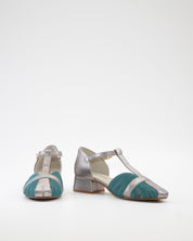 SANDALIA CANGREJERA MUJER COMBI PLATA VIEJA AZUL TURQUESA LACOMBA GAZANIA