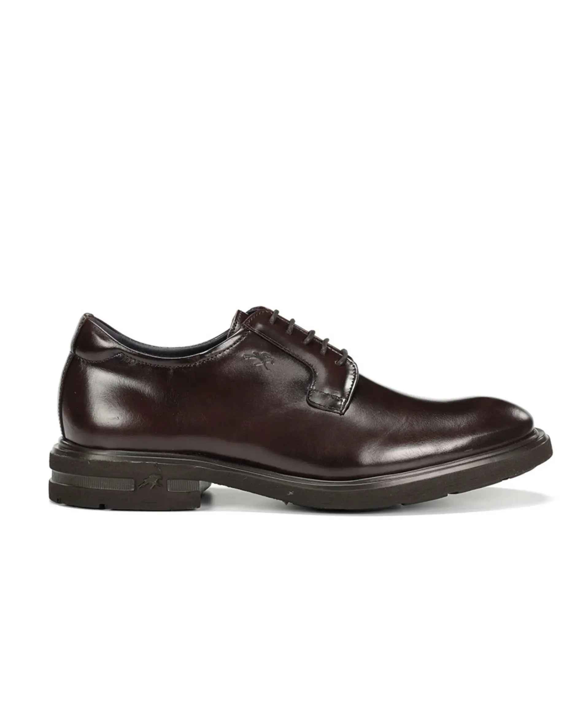 ZAPATO HOMBRE FLUCHOS COLOR MARRON LISO CON CORDONES F0631 BELGAS