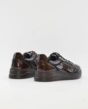 ZAPATO CASUAL MUJER PLANO FLUCHOS POMPASF1666 CHAROL CAFÉ