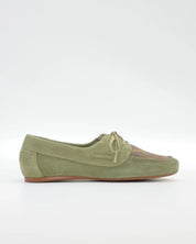 MOCASIN NAUTICO MUJER SERRAJE VERDE LACOMBA GARDENIA