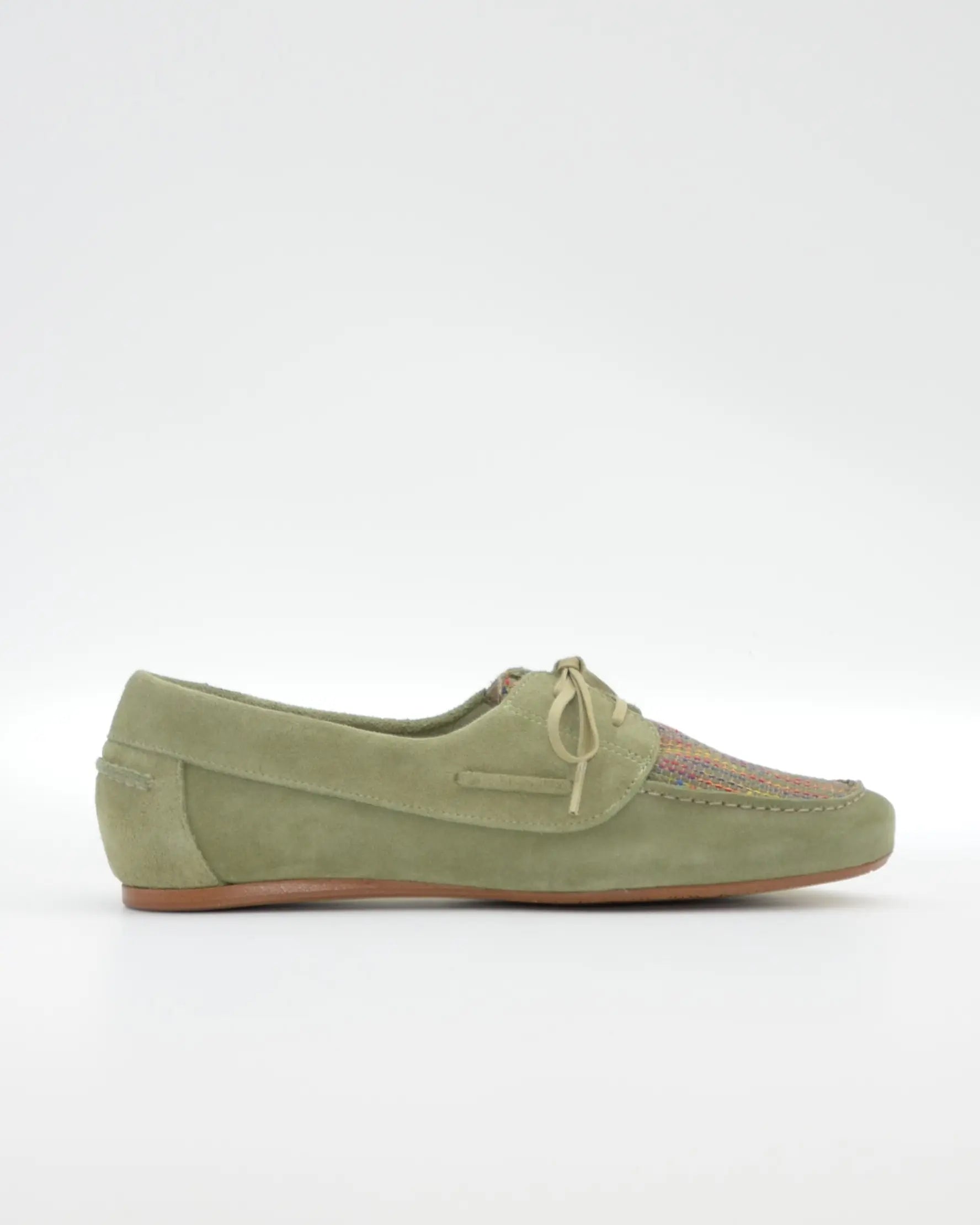MOCASIN NAUTICO MUJER SERRAJE VERDE LACOMBA GARDENIA