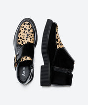 BOTIN MUJER DOS HEBILLAS CHAROL NEGRO PRINT LACOMBA TULIP
