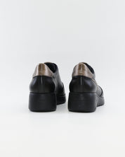 ZAPATO DE CORTE DEPORTIVO CUÑA MUJER ELÁSTICOS FLUCHOS LIVE F2096 NEGRO