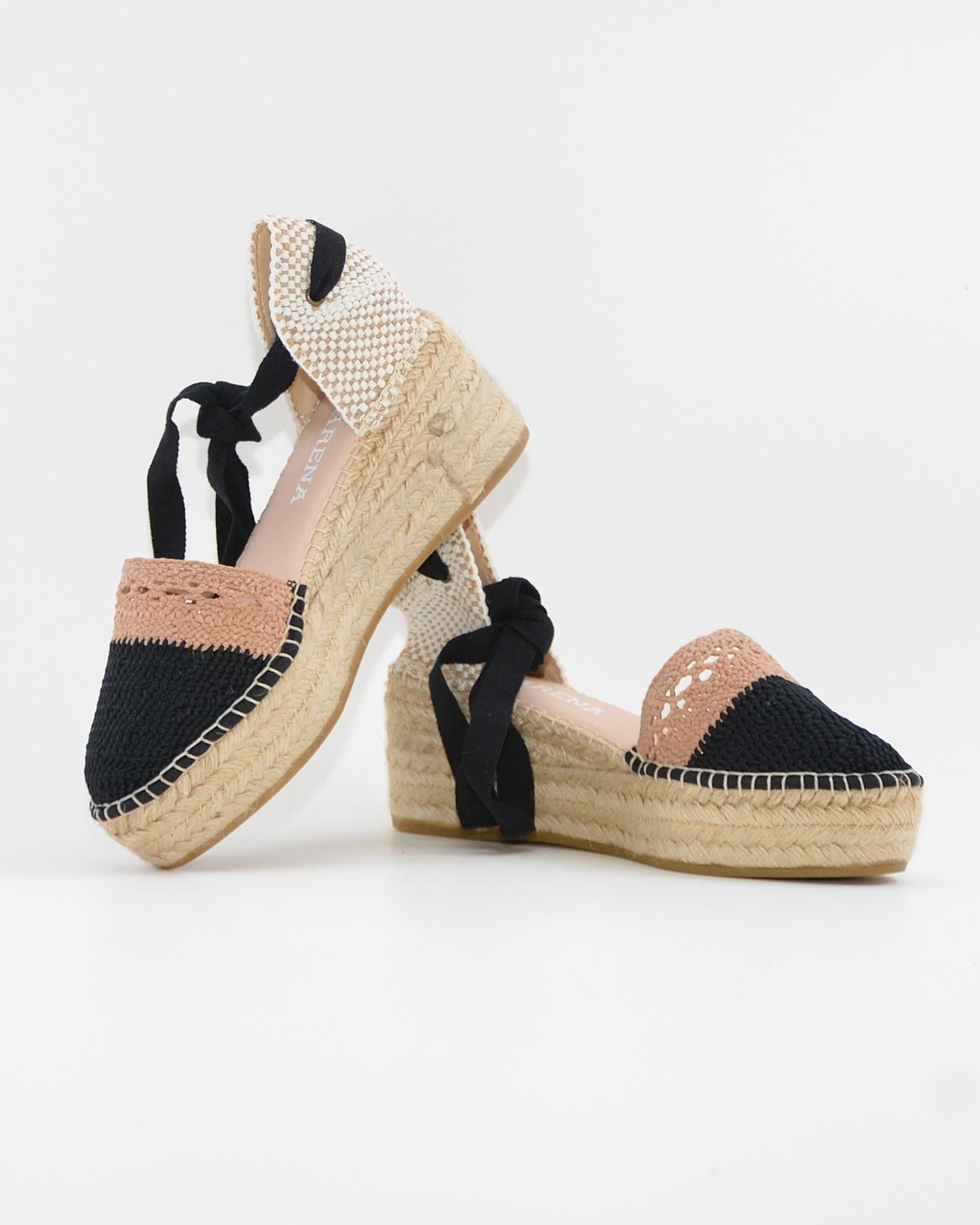 ALPARGATAS DE CUÑA CUERDA NEGRO TAUPE MACARENA JAVA 36