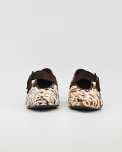 MERCEDITAS MUJER ANIMAL PRINT PONY ANTE MARRON CHOCOLATE CON CORREA Y HEBILLA LACOMBA PRALINE